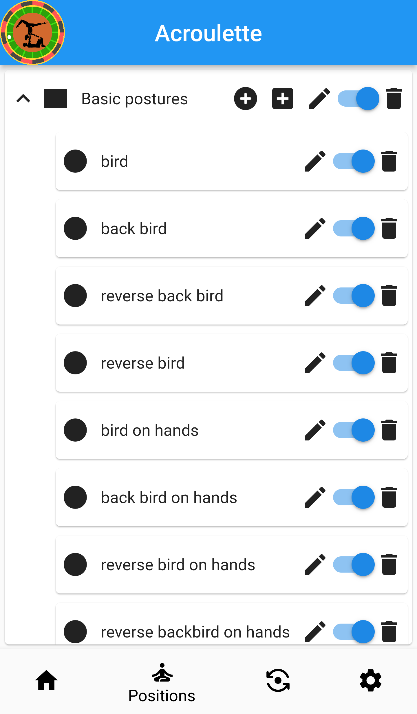 position settings